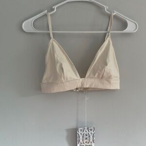 Free People NWT Women's Cream Faux Leather Bralette XS